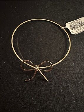 Gold Tone Bangle Bracelet with Cute Bow #21